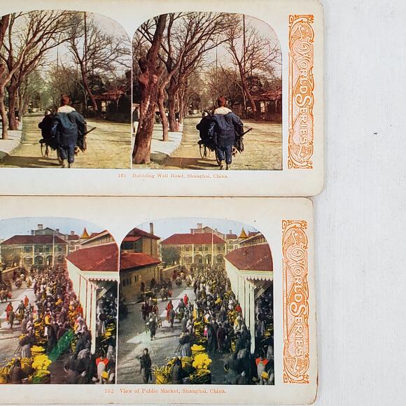 Antique World Series China Hong Kong Color Stereoview Lot of 4 Lighthouse - Picture 6 of 7